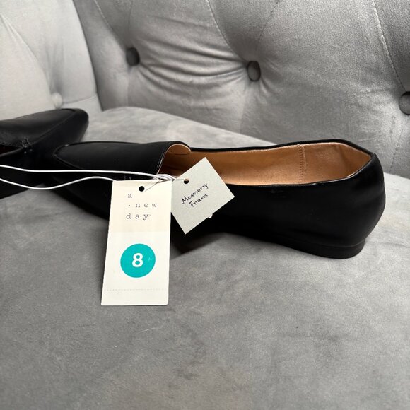 NWT A New Day Black Faux Leather Loafers with Memory Foam – Women’s Size 8 - Picture 6 of 7